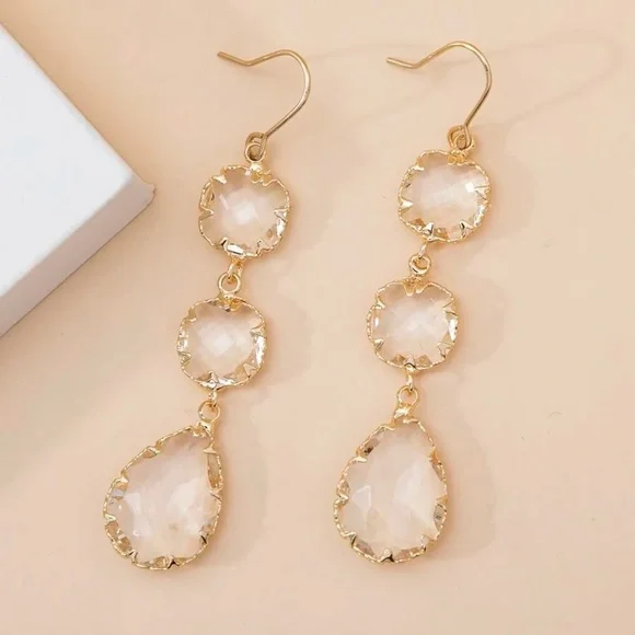 Luxe Rhinestone Drop Earrings - Picture 6 of 6